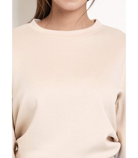 Sweat court col rond en maille douce