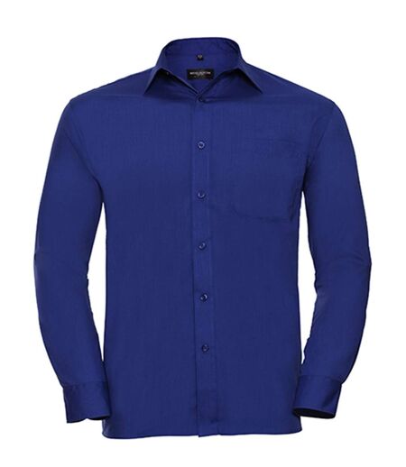 Chemise poplin manches longues repassage facile - Homme - RU934M - bleu roi