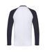 Mens Contrast Long-sleeved Baseball T-shirt White Deep Navy Fruit Of The Loom-2