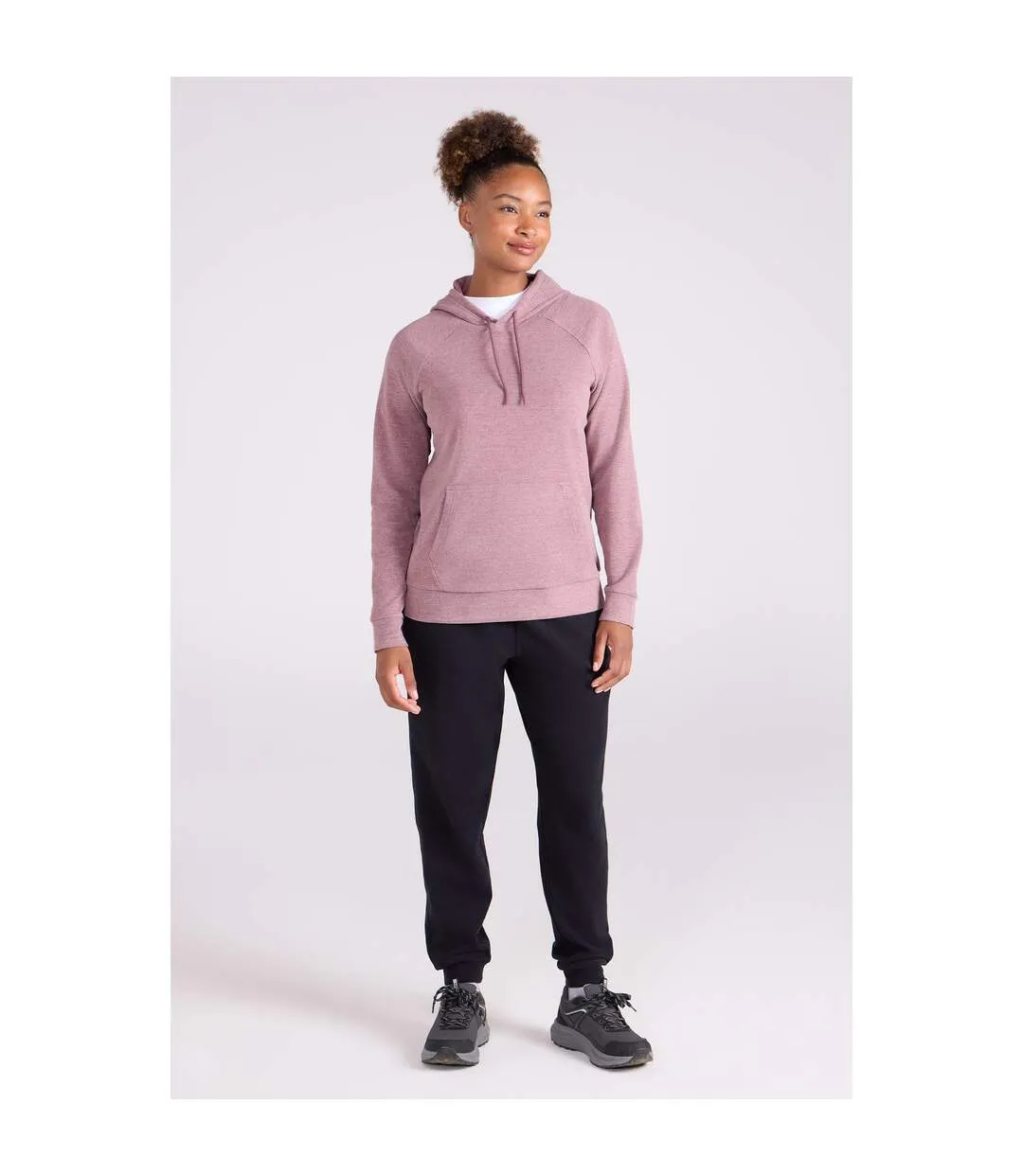 Womens/ladies Strath Soft Touch Hoodie Pink Mountain Warehouse-1