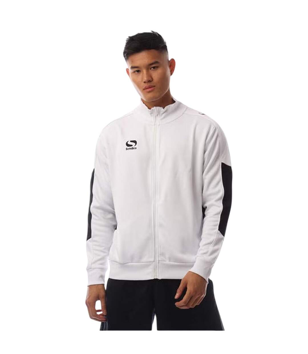 Mens Colour Block Track Jacket White Black Sondico-2
