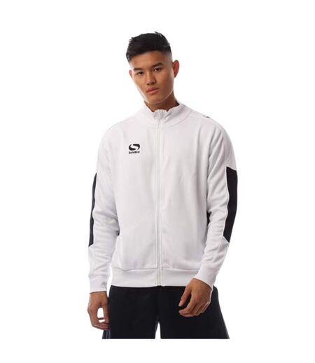 Mens Colour Block Track Jacket White Black Sondico