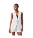 Womens/ladies Cotton Linen Waistcoat Optic White Edited-1