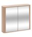 Armoire de salle de bain 2 portes avec miroir effet bois clair LIORA - Beige-1