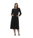 Womens/ladies Felice Ponte Crew Neck Midi Dress Black Finery-1