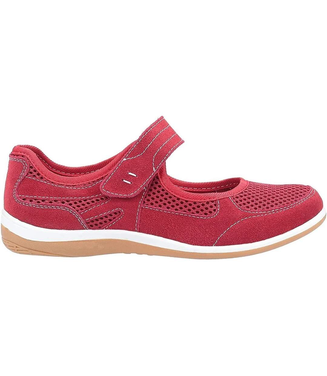 Fleet & Foster Womens/Ladies Morgan Touch Fastening Suede Shoe (Red) - UTFS7198-2