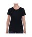T-shirt À Manches Courtes Coupe Féminine Femme Noir Gildan-1