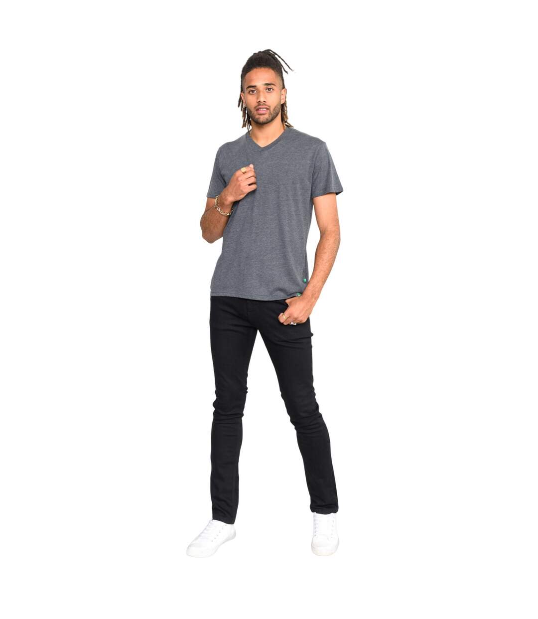 T-shirt D555 Signature Homme Gris Foncé Duke-3