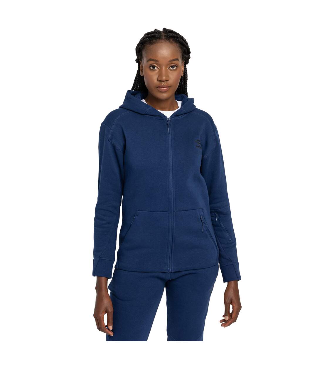Womens/ladies pro elite fleece jacket navy Umbro-3
