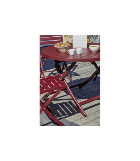 Table de Jardin Pliante Marius 110cm Rouge Carmin