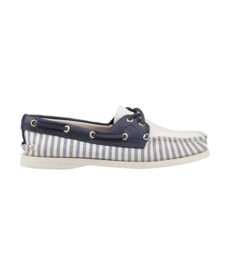 Chaussures Bateau Authentic Original Femme Blanc Bleu Marine Sperry