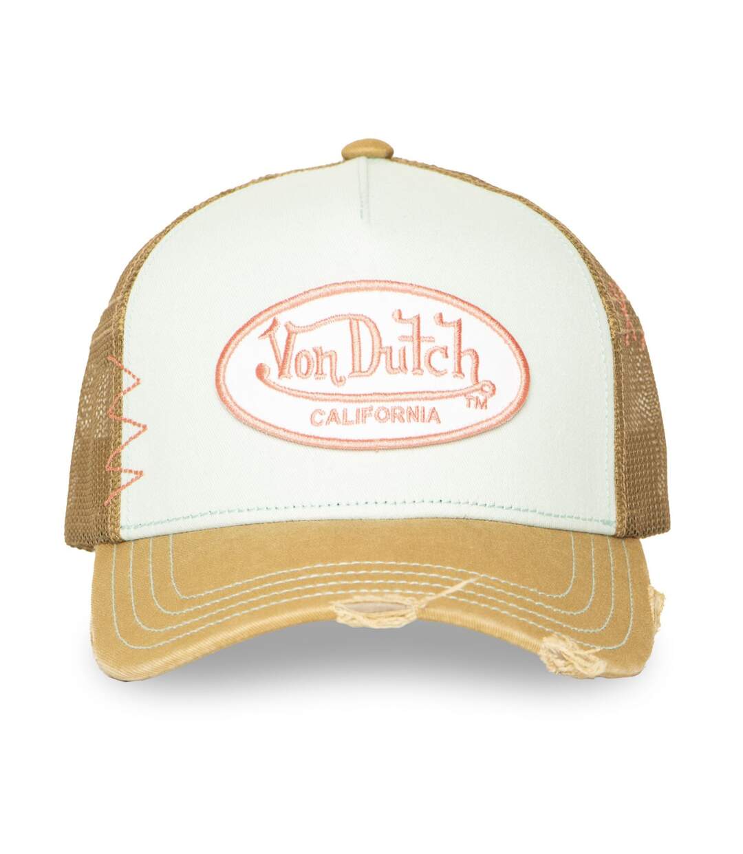 Casquette trucker avec filet effet usé et patch brodé Used Vondutch-2