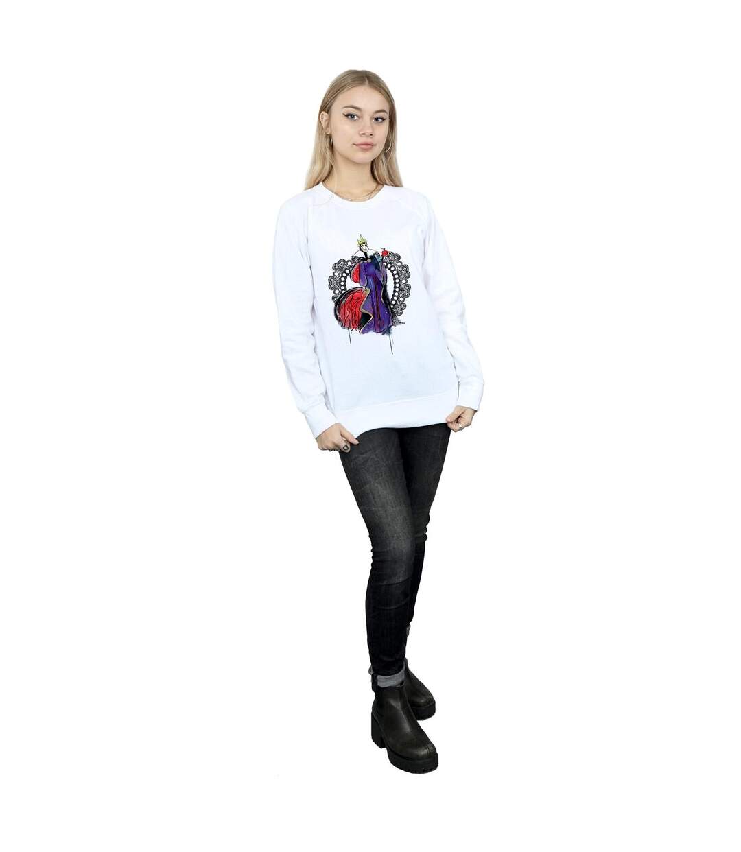 Disney Sweatshirt Femme/Madame Villains Maleficent Sketch (Blanc) - UTBI12472-4