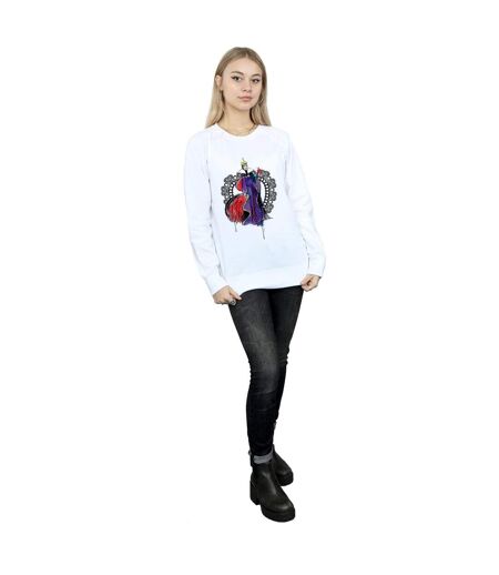 Disney Sweatshirt Femme/Madame Villains Maleficent Sketch (Blanc) - UTBI12472