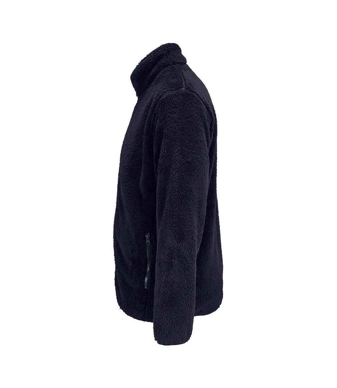 Unisex adult finch fluffy jacket navy SOLS