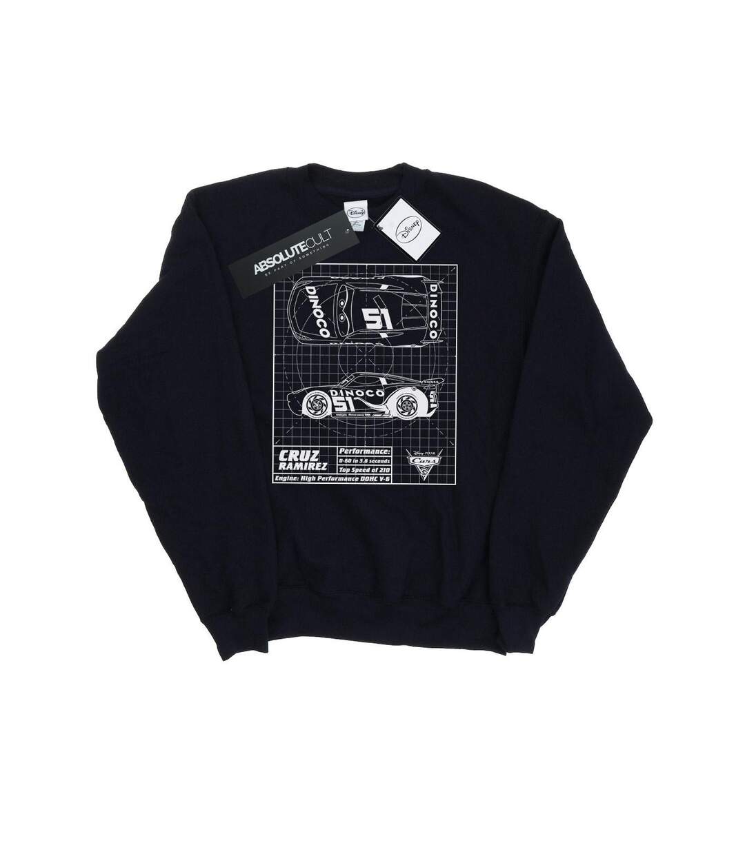 Disney Sweat-shirt Blueprint Femmes/Dames Cars Cruz Ramirez (Noir) - UTBI3268-1