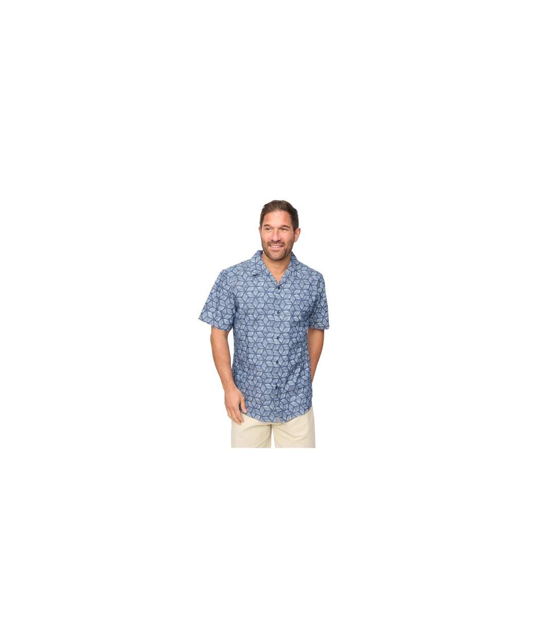 Chemise Manches Courtes Caladium Homme Bleu Imprimé Bewley & Ritch-1
