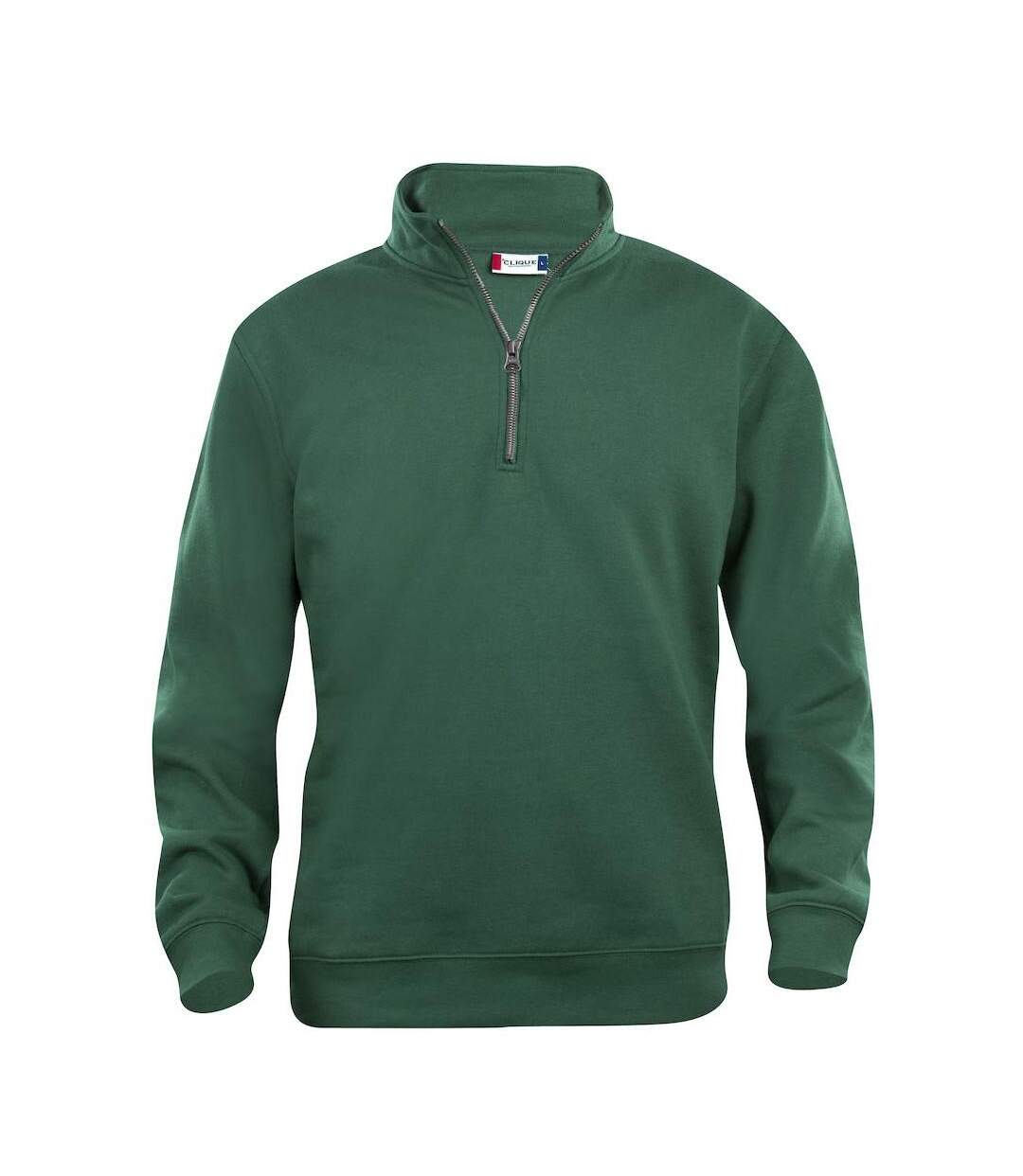 Unisex Adult Basic Half Zip Sweatshirt Bottle Green Clique-1