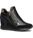 Womens/ladies D Nydame A Wedge Leather Trainers Black Geox-1