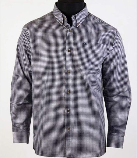 CHALLENGER TACOTI1 — Chemise à carreaux manches longues bleu et noir : chaleur naturelle et coupe confort