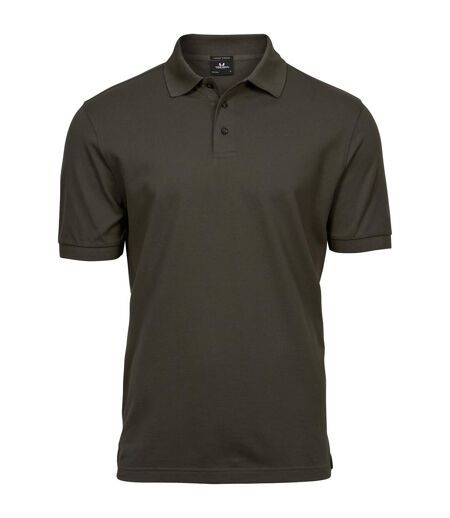 Mens Luxury Stretch Polo Shirt Dark Olive Tee Jays
