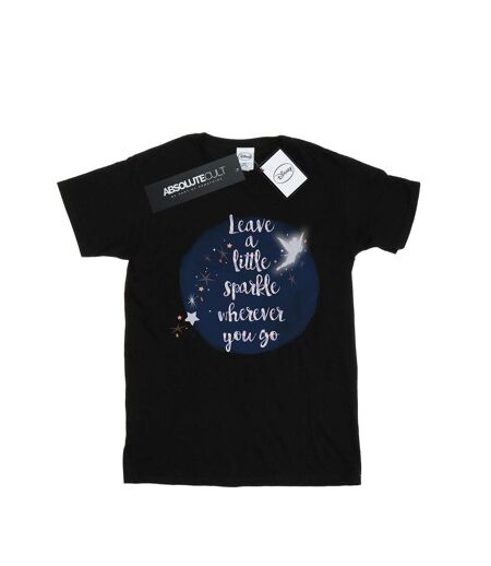 Disney Femme/Les femmes Fée Clochette Un peu d'étincelles T-Shirt Boyfriend en coton (Noir) - UTBI46485