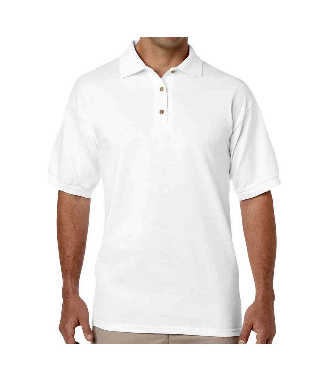 Polo classic homme blanc Gildan-1