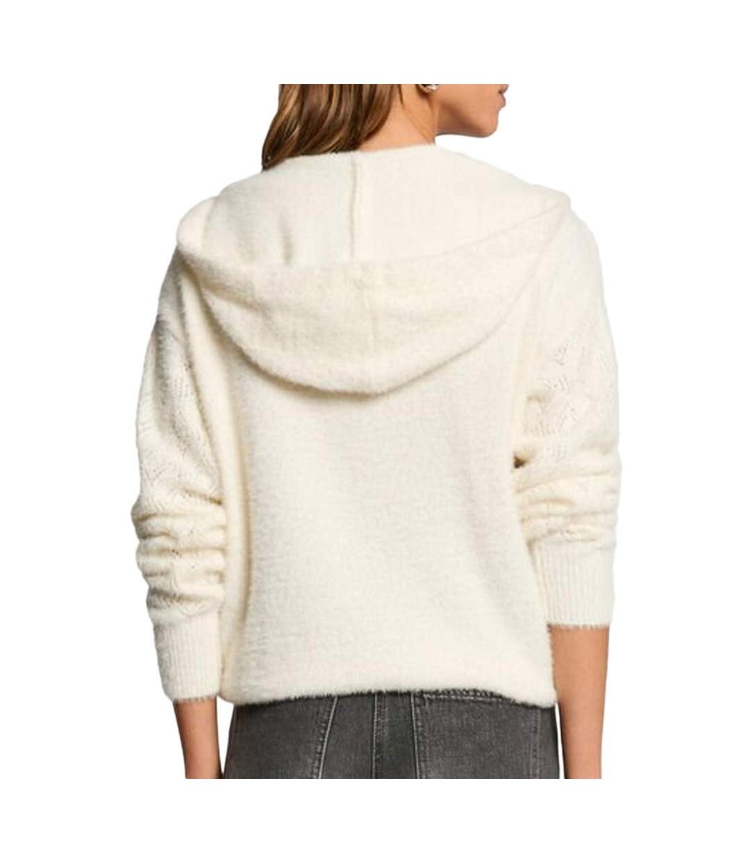 Pull écru femme morgan duveteuse-2