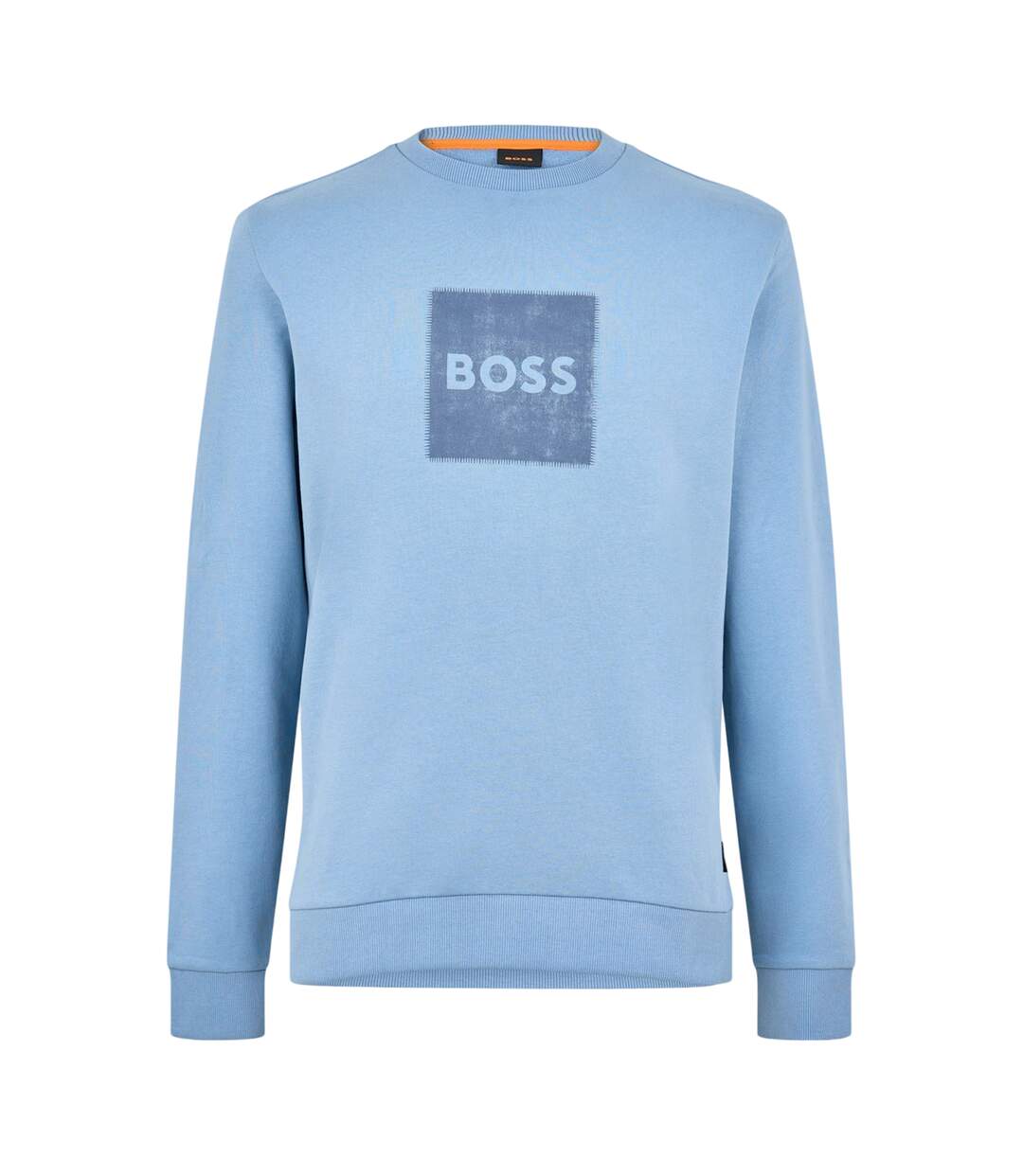 Mens Stitch Crew Neck Sweatshirt Pastel Blue Boss-1