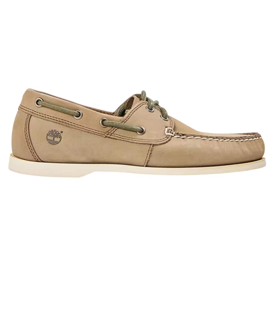 Mens Leather Contrast Laces Boat Shoes Light Taupe Timberland-1
