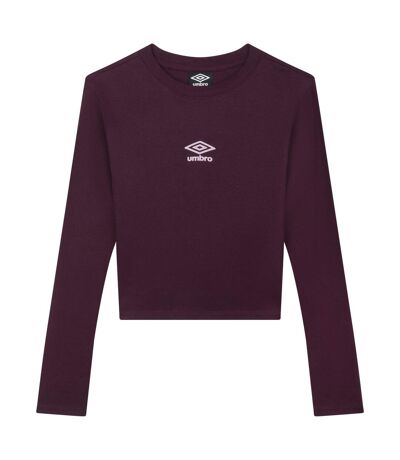 Umbro Womens/Ladies Long-Sleeved Crop Top (Potent Purple/Mauve)