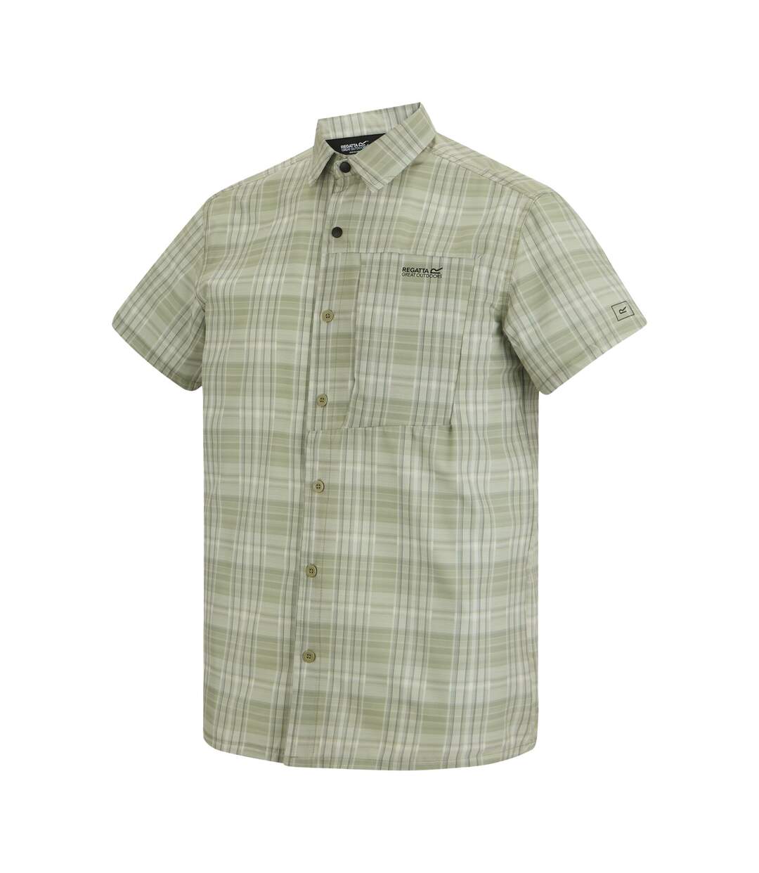 Chemise Manches Courtes De Voyage Motif/style À Carreaux Homme Vert Pâle Regatta-4