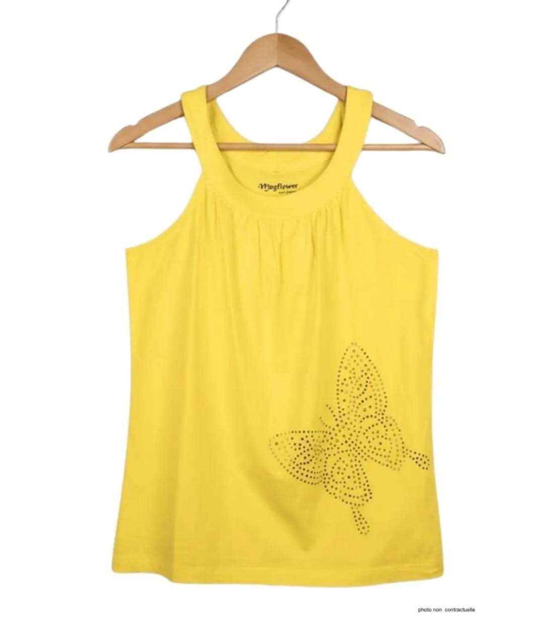 Débardeur MAYFLOWER TF196J à motif papillon strass : la touche de soleil pour illuminer votre allure-2