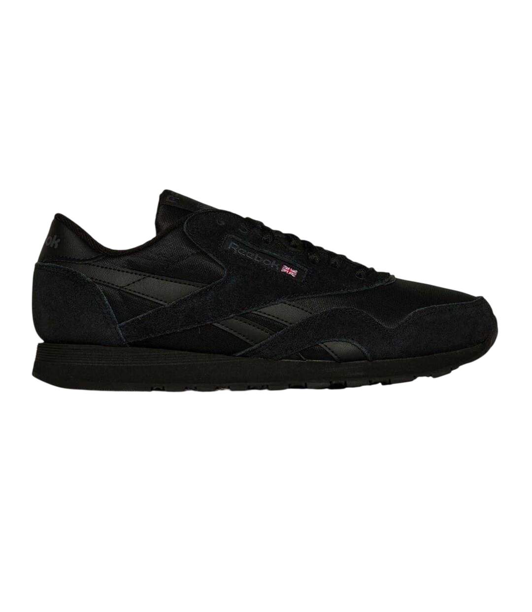 Mens Nylon Suede Panel Trainers Black Grey Reebok-1