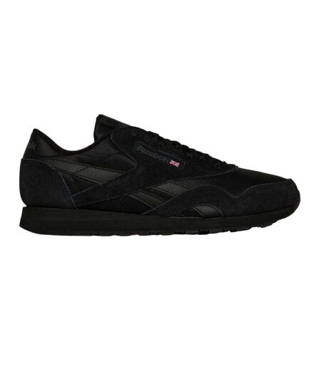 Mens Nylon Suede Panel Trainers Black Grey Reebok