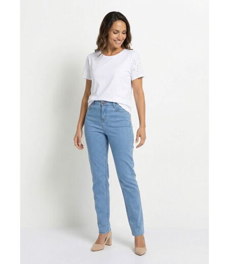 T-shirt manches courtes brodées coton stretch