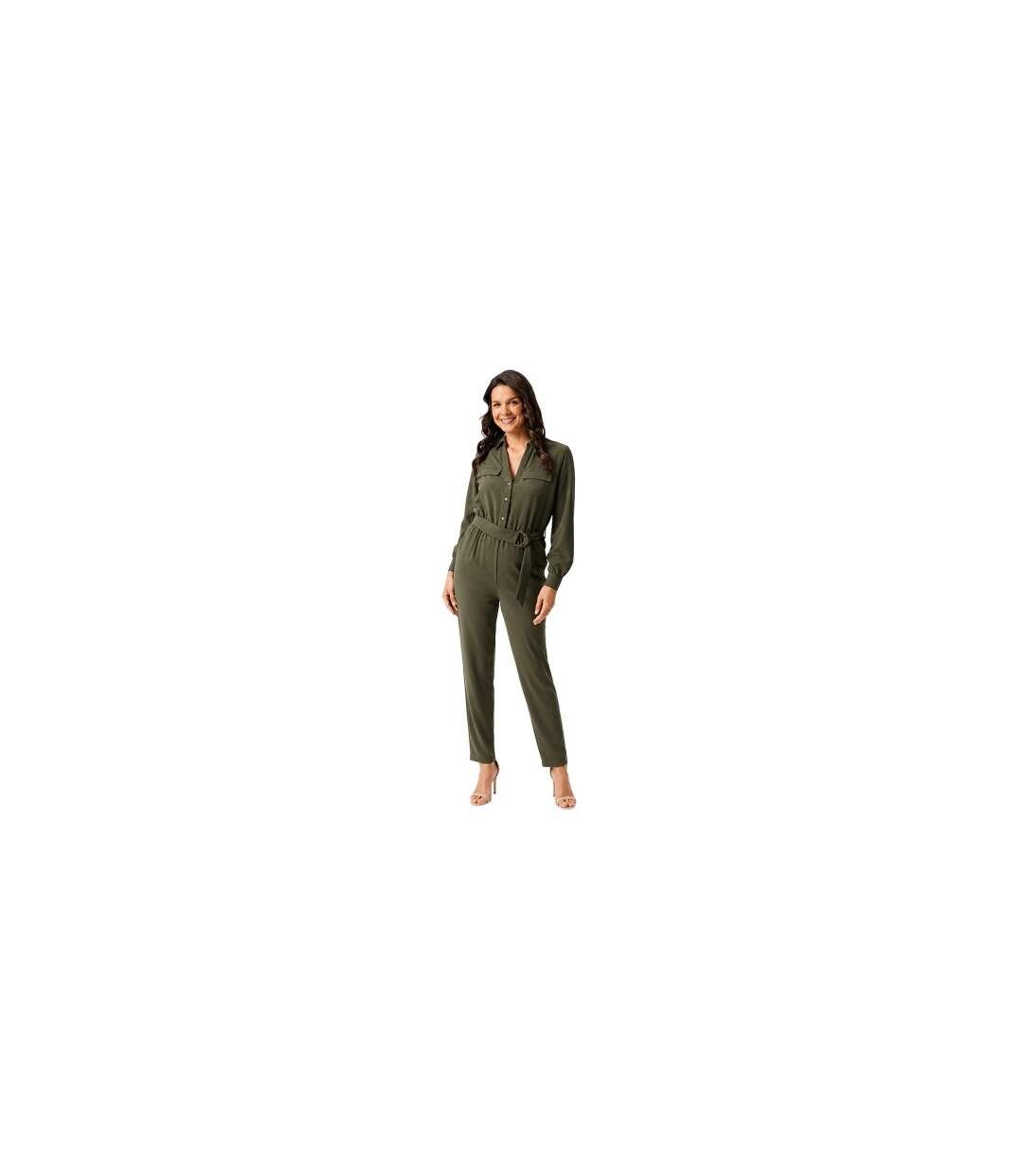 Combinaison Cocktail Femme Vert Kaki Biba-1