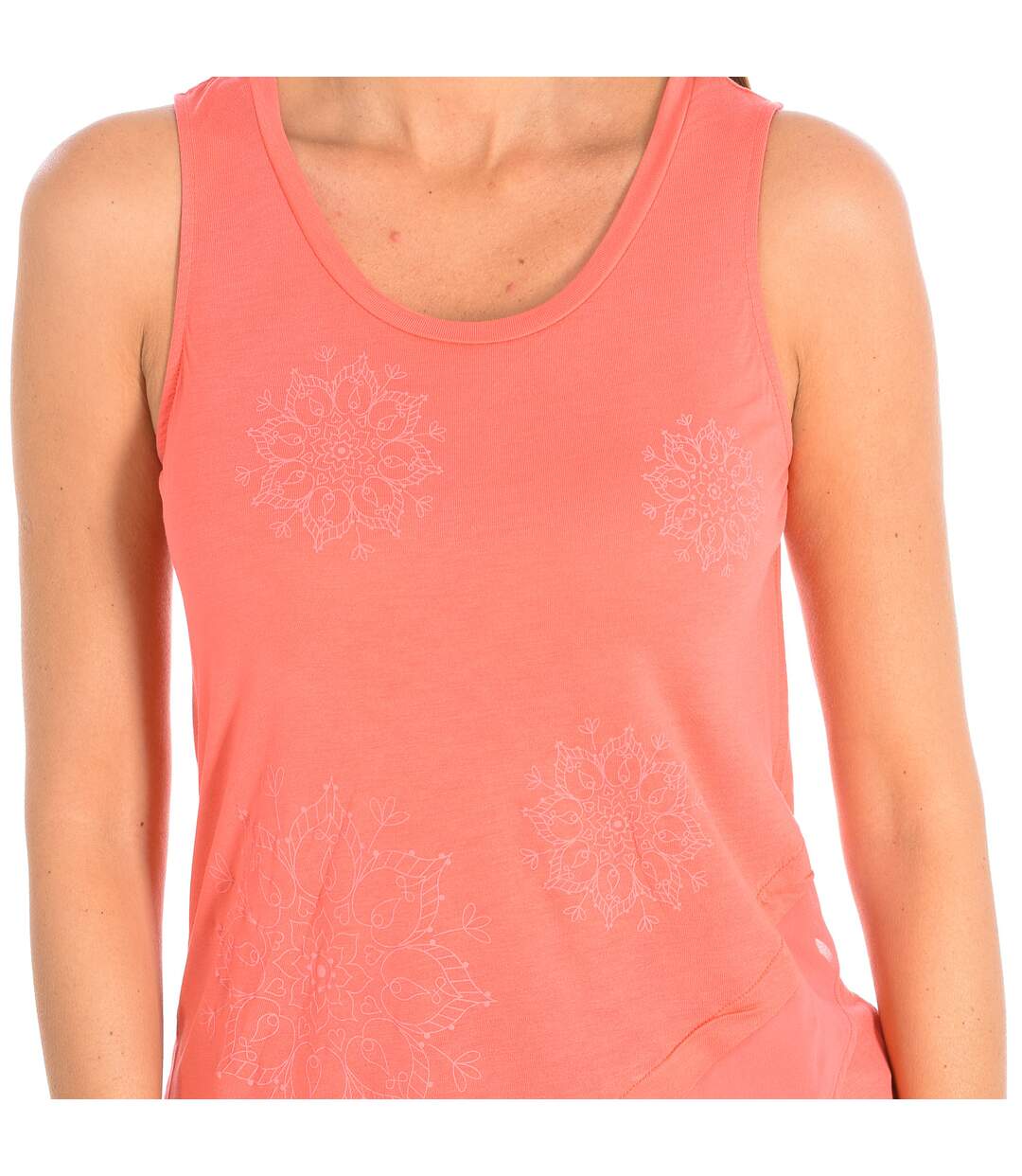 Women's wide round neck tank top 73T2EX1-2