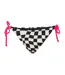 Womens/ladies Checkerboard Side Tie Bikini Bottoms Black White SoulCal-1