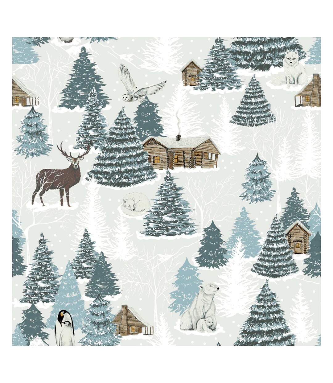 Arcticus arctic animals duvet cover set blue Furn-4