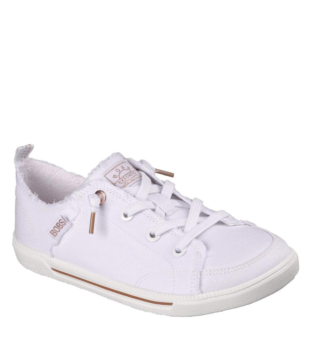 Womens/ladies Bobs B Cute 2 Canvas Trainers White Skechers-3