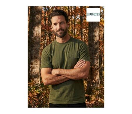 Tee-shirt Chasse LY0600 Homme Ledertys avec Renforts Épaules Kaki
