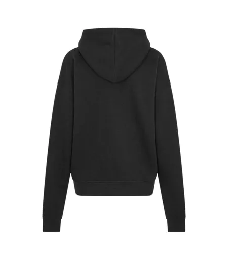 Womens/ladies Oversized Full Zip Hoodie Black USA