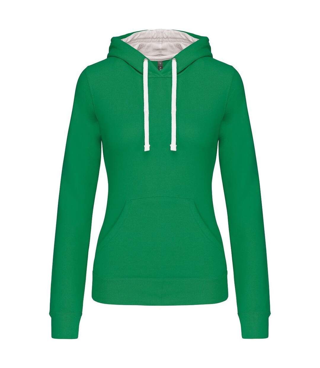 Sweat à capuche contrastée - Femme - K465 - vert kelly et blanc