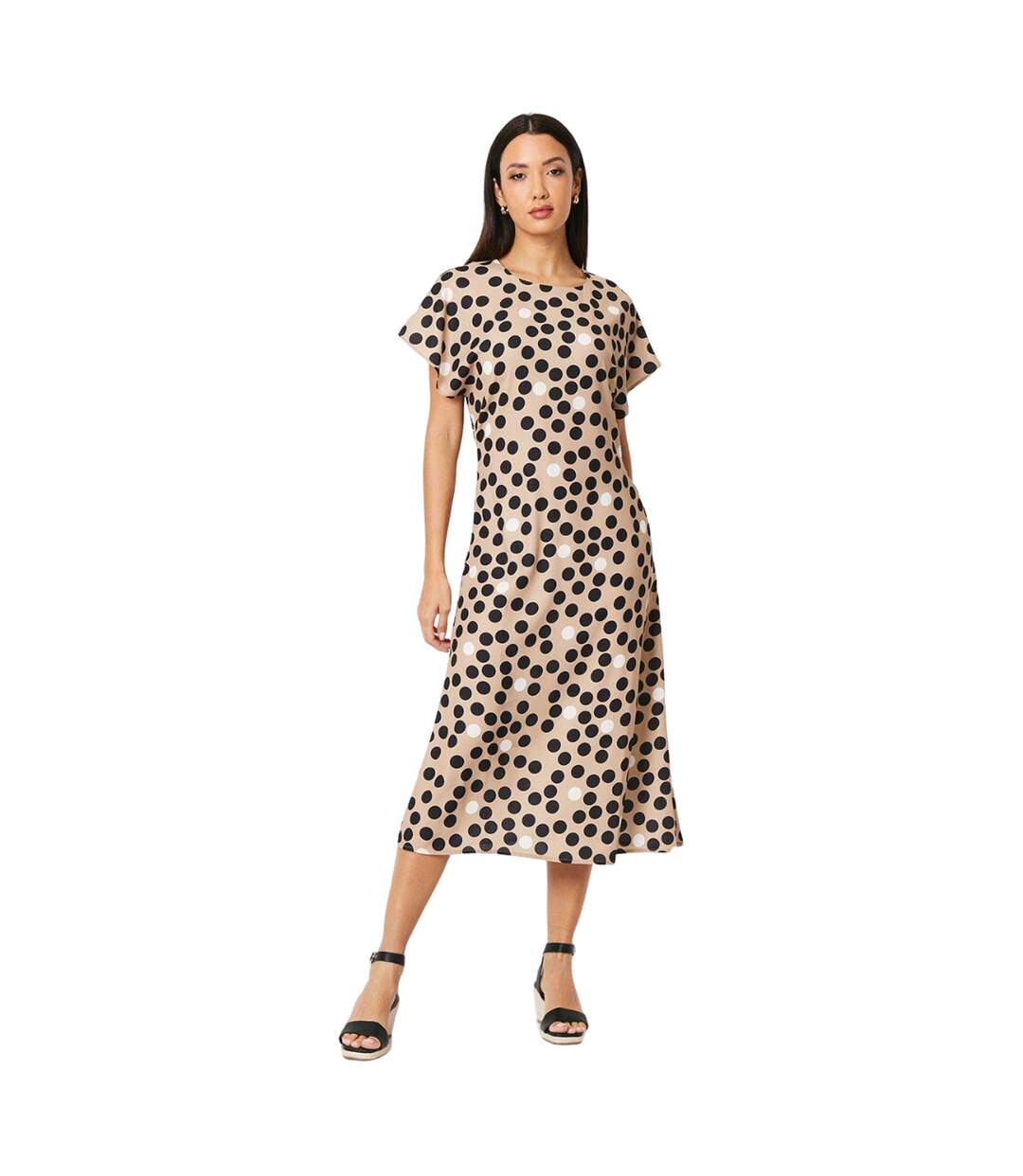 Womens/ladies spotted midi dress neutral Principles-1