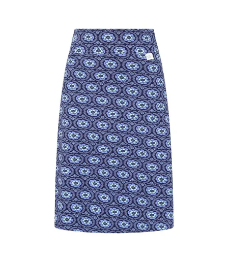 Womens/ladies Circle Jersey Midi Skirt Blue Lazy Jacks