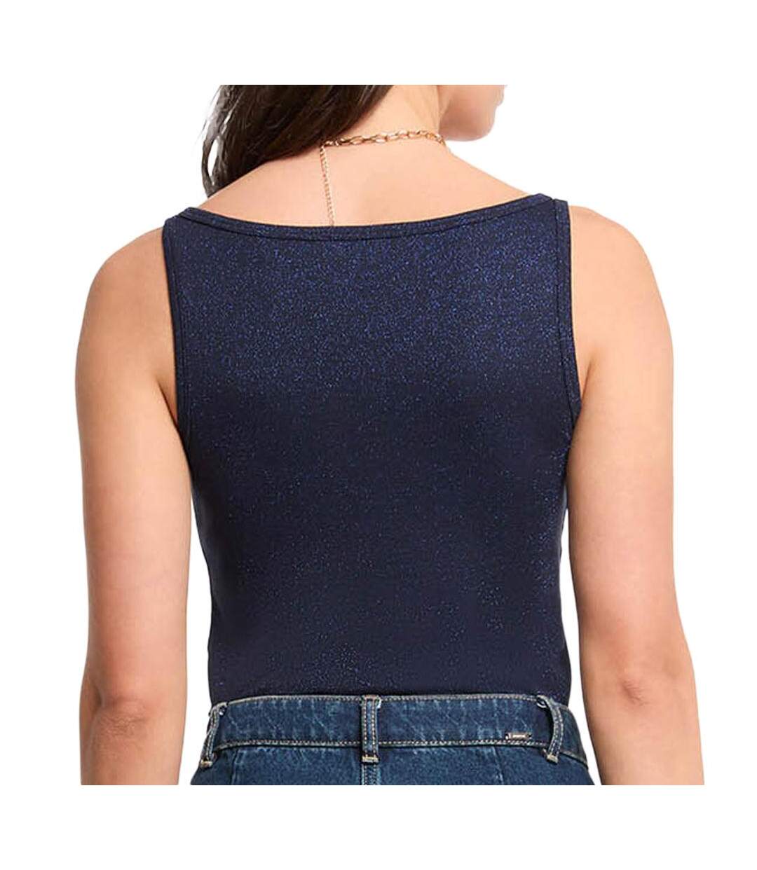 Débardeur marine femme morgan fantaisie avec bijoux-2