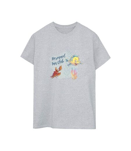 Disney T-shirt boyfriend en coton de The Little Mermaid Club Femme/Ladies (Gris sportif) - UTBI31004