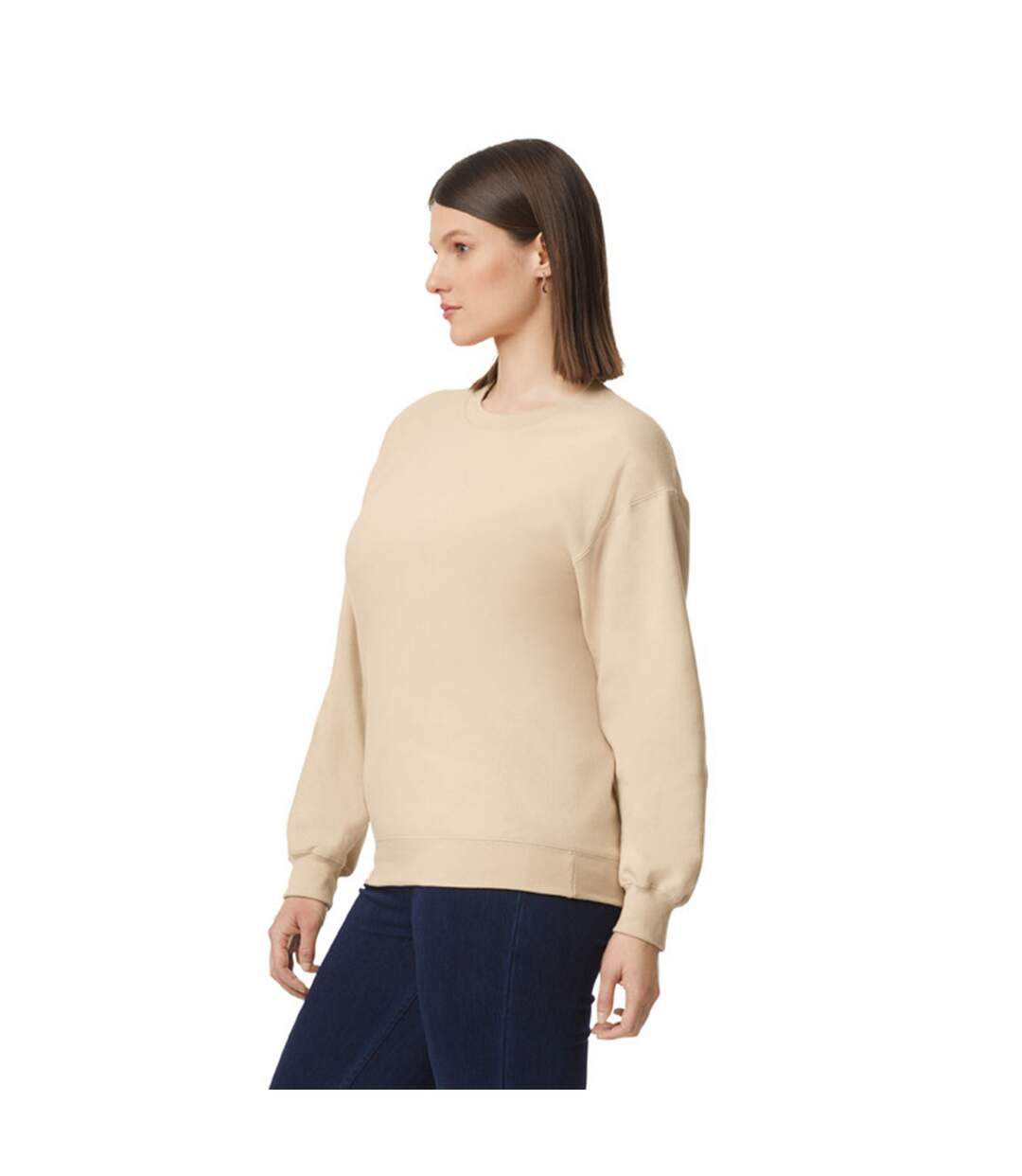 Mens softstyle midweight sweatshirt sand Gildan-3