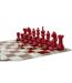 Jeu d'Échec en Verre Board 61cm Rouge & Blanc-5
